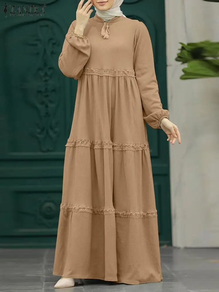 ZANZEA Women Muslim Hijab Dress Dubai Abaya Long Sleeve Ruffles Maxi Dresses Eid Mubarek Robe Isamic Long Vestido Turkey Kaftan
ZANZEA Women Muslim Hijab Dress Dubai Abaya Long Sleeve Ruffles Maxi Dresses Eid Mubarek Robe Isamic Long Vestido Turkey Kaftan