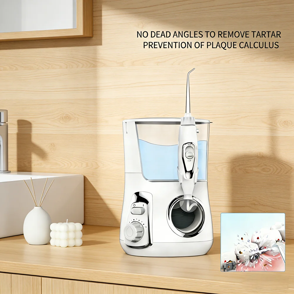 800ML Water Flosser with 10 Smart Cleaning Modes, 5 Nozzles, Desktop Oral Irrigator for Home & Personal Dental Care
800ML Water Flosser with 10 Smart Cleaning Modes, 5 Nozzles, Desktop Oral Irrigator for Home & Personal Dental Care