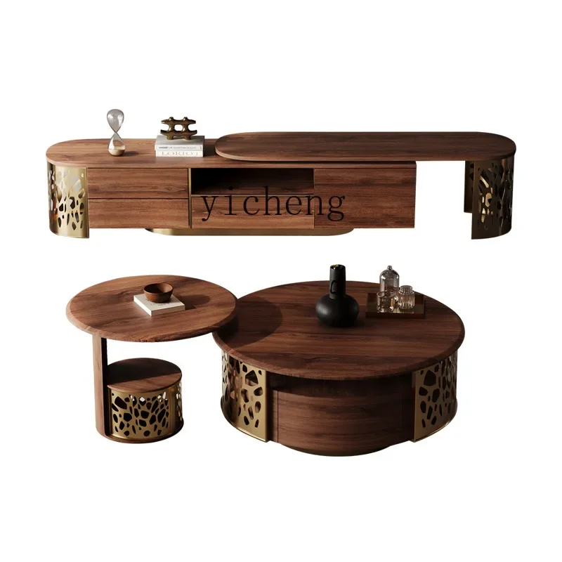 YY Nordic Light Luxury round Walnut Color Coffee Table TV Cabinet Combination Home
YY Nordic Light Luxury round Walnut Color Coffee Table TV Cabinet Combination Home