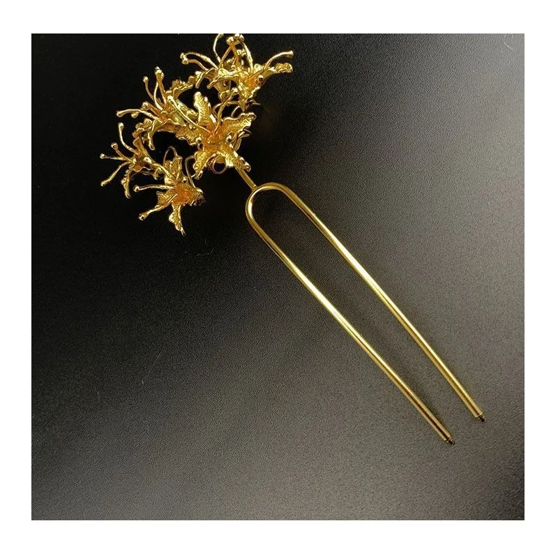 Year Gold-plated Higan Flower Ancient Style Ming Hairpin Chinese Wedding Xiuhe Hanfu Hairpin Headgear Hairpin
Year Gold-plated Higan Flower Ancient Style Ming Hairpin Chinese Wedding Xiuhe Hanfu Hairpin Headgear Hairpin