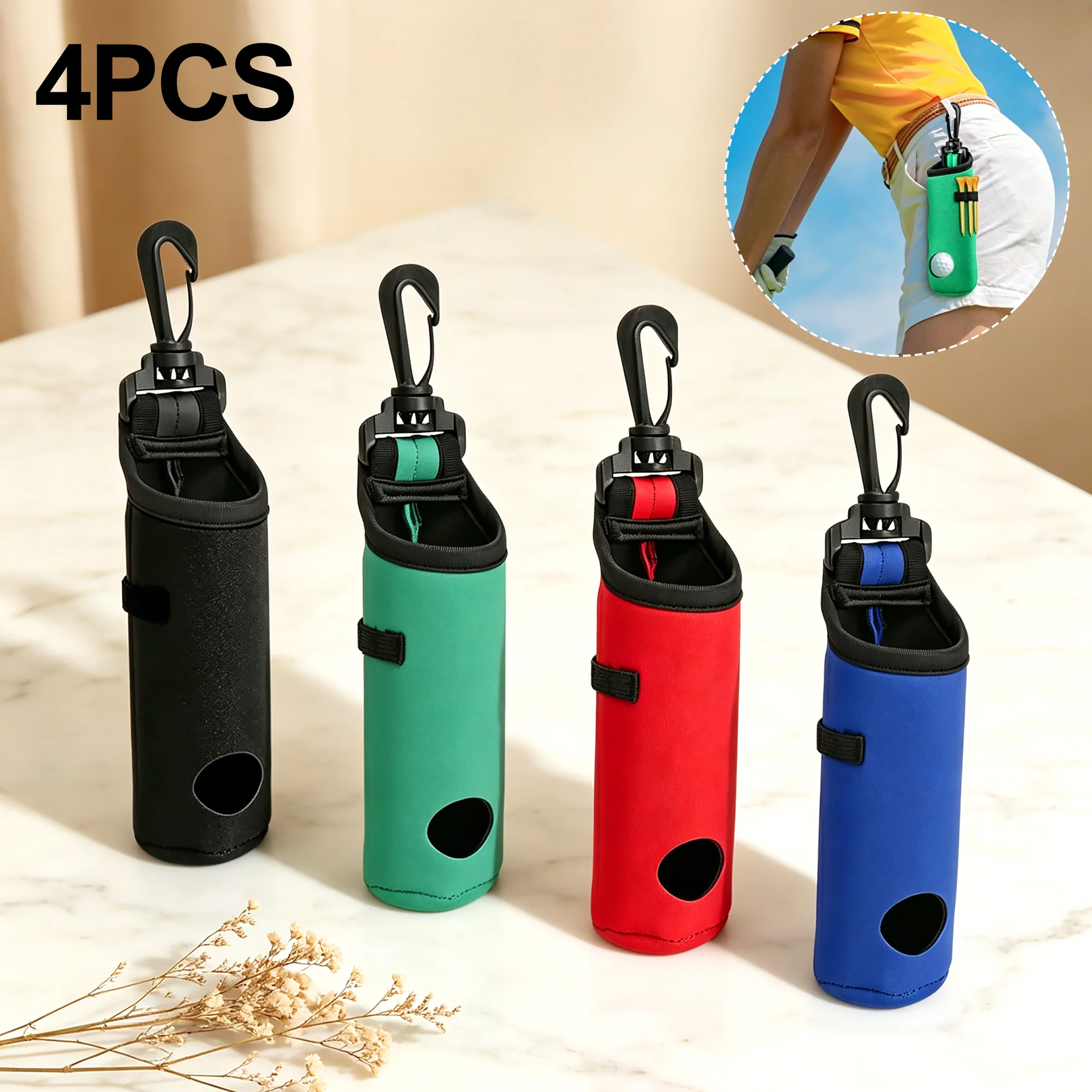 4 Pcs Golf Tee Holder Golf Ball Carry Bag Pouch Ball Holder Keychain Belt Clip Gifts Accessories
4 Pcs Golf Tee Holder Golf Ball Carry Bag Pouch Ball Holder Keychain Belt Clip Gifts Accessories