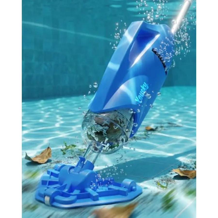 Cordless pool vacuum for above ground inground pools: blue ABS plastic 18.5GPM suction dual brush heads for leaves/debris teles
Cordless pool vacuum for above ground inground pools: blue ABS plastic 18.5GPM suction dual brush heads for leaves/debris teles
