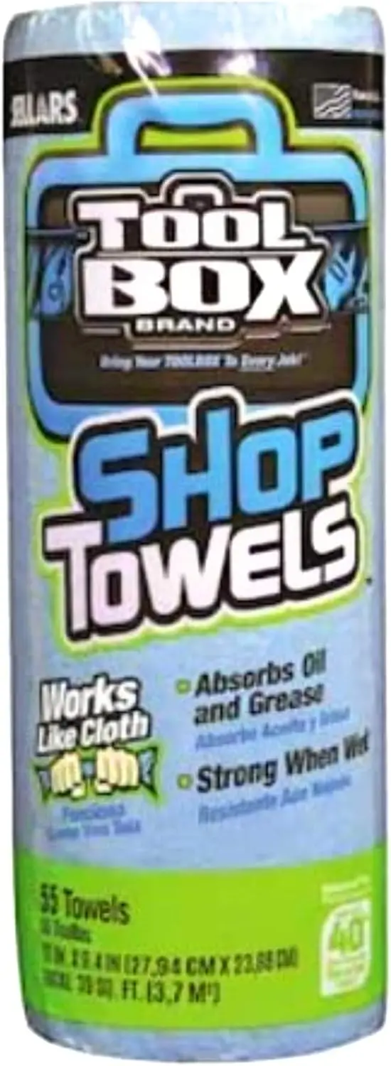 11" x 9.4" Blue Shop Towel, 55 Sheets Per Roll, Disposable & Recycled
11" x 9.4" Blue Shop Towel, 55 Sheets Per Roll, Disposable & Recycled