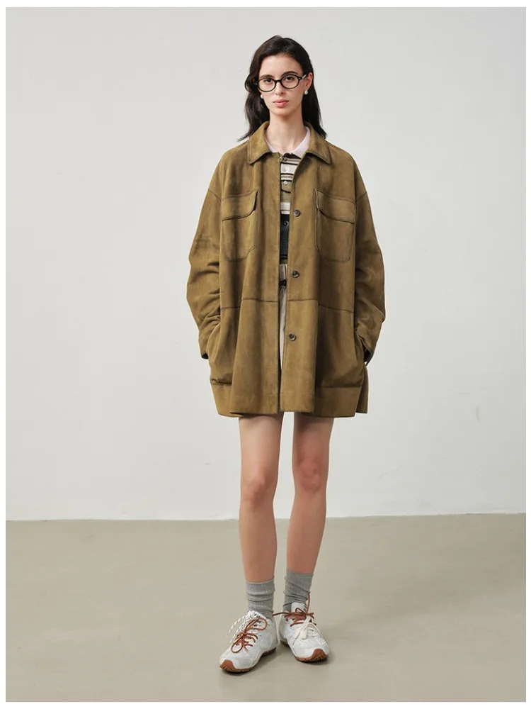 Europe America Style Leather Coat Women Soft Sheep Suede Modern Retro Fashion Leather Jacket Mid-long High-end Natural Leather
Europe America Style Leather Coat Women Soft Sheep Suede Modern Retro Fashion Leather Jacket Mid-long High-end Natural Leather
