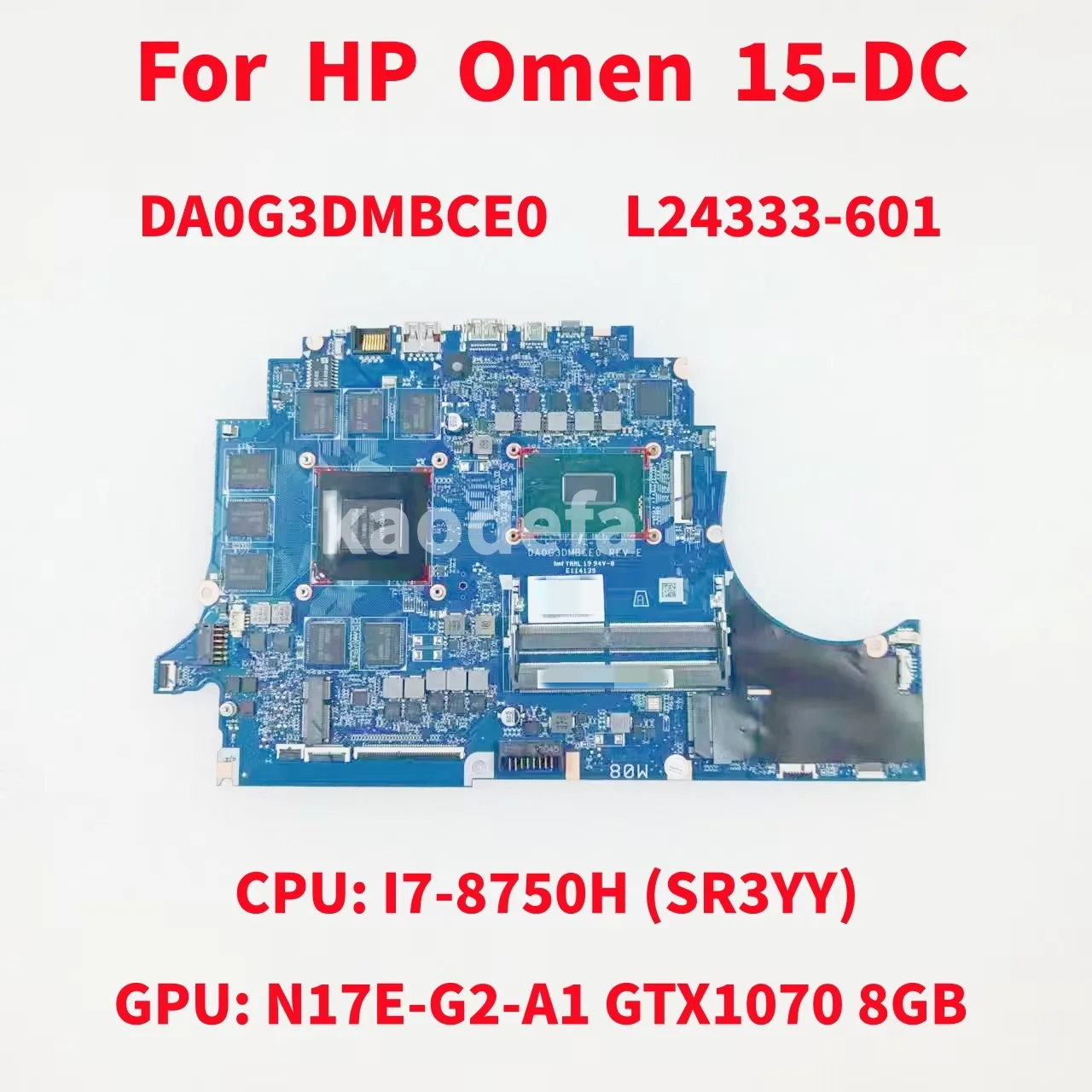 DA0G3DMBCE0 для ноутбука HP Omen 15-DC, материнская плата, процессор: I7-8750H SR3YY, графический процессор: GTX1070, 8 ГБ DDR4 L24333-001 L24333-601, 100% тест в порядке
DA0G3DMBCE0 для ноутбука HP Omen 15-DC, материнская плата, процессор: I7-8750H SR3YY, графический процессор: GTX1070, 8 ГБ DDR4 L24333-001 L24333-601, 100% тест в порядке