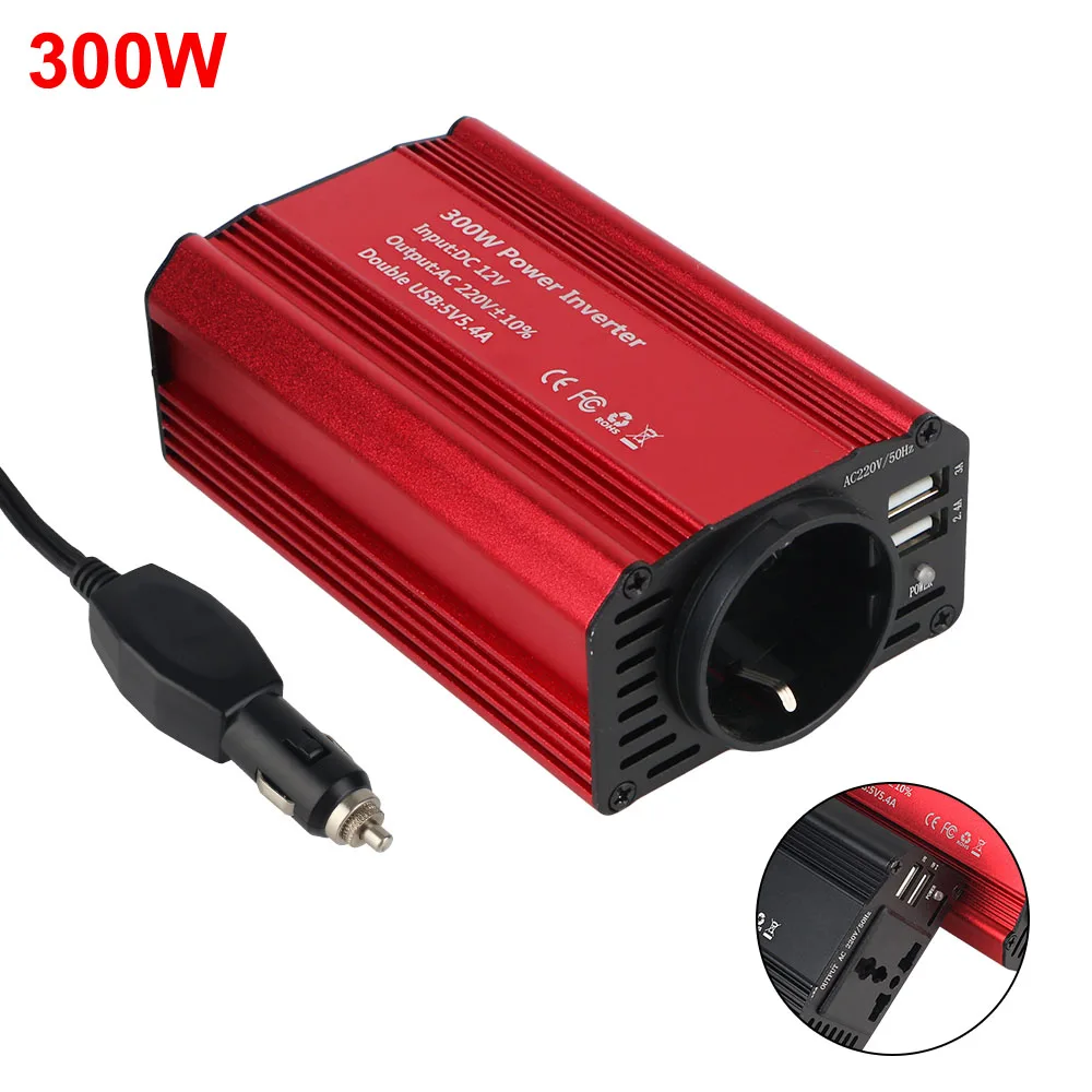 For Mobile Phone Laptop Tablet Charger DC 12V to AC 220V Car Inverter with 5.4A Dual USB 300W Power Inverter 600W Peak Power
For Mobile Phone Laptop Tablet Charger DC 12V to AC 220V Car Inverter with 5.4A Dual USB 300W Power Inverter 600W Peak Power