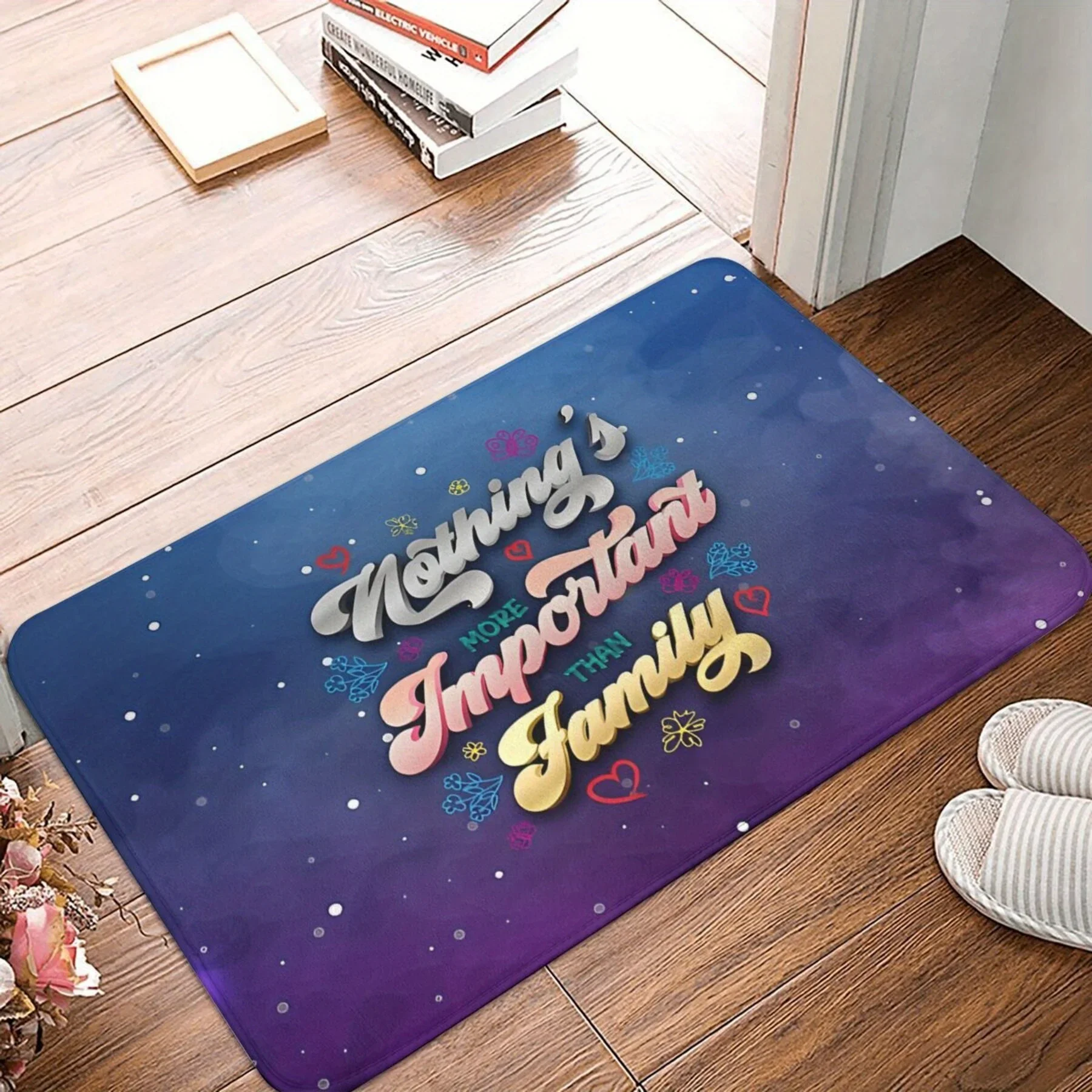 Polyester Doormat with Non-Slip Backing - JIT Machine Washable Bathroom Mats, "Nothing More Important Than Family" Graphic
Polyester Doormat with Non-Slip Backing - JIT Machine Washable Bathroom Mats, "Nothing More Important Than Family" Graphic