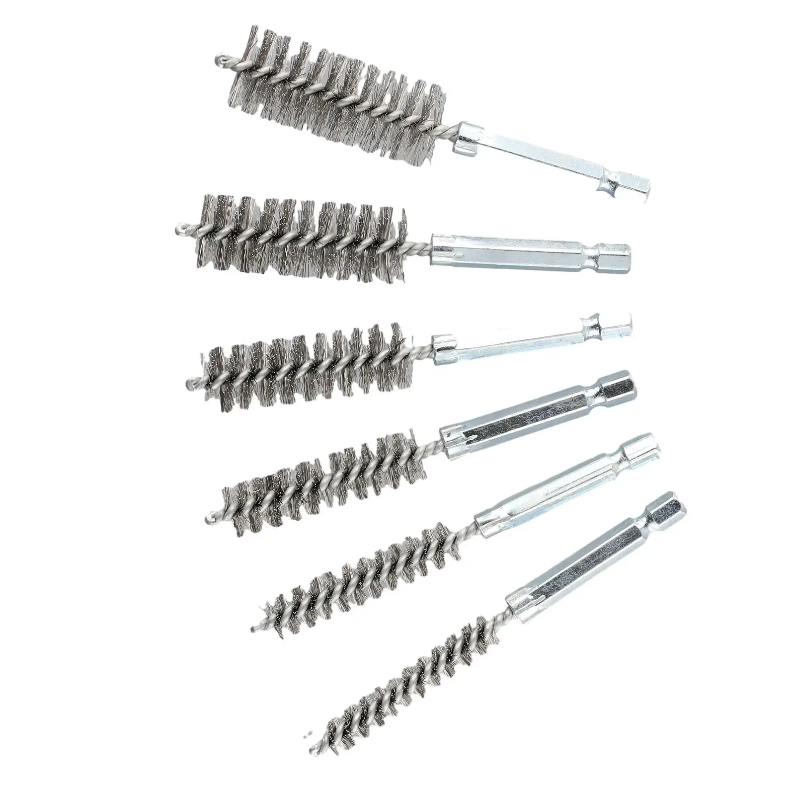 6pcs Wire Brush Set Stainless Steel Cleaning Brush With Handle 1/4 Inch Hex Shank Drilling Brushes For Power Drill Impact Driver
6pcs Wire Brush Set Stainless Steel Cleaning Brush With Handle 1/4 Inch Hex Shank Drilling Brushes For Power Drill Impact Driver