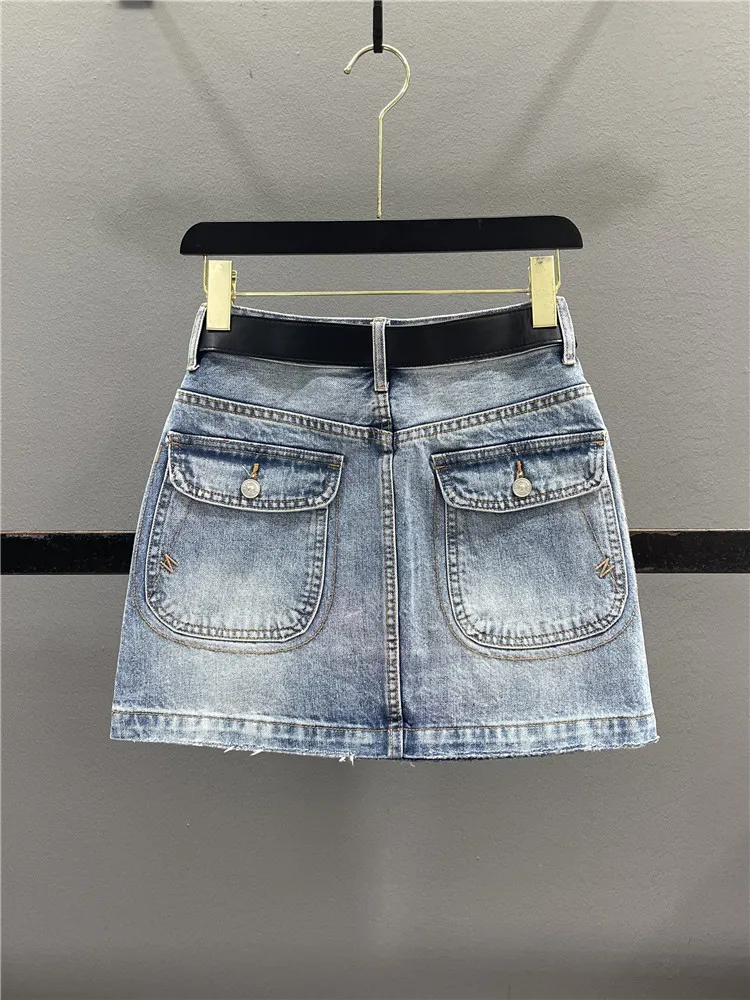 American Retro Workwear Denim Skirt Women's Summer New Fashion Slimming Hot Girl A-Line Short Skirt Casual Style
American Retro Workwear Denim Skirt Women's Summer New Fashion Slimming Hot Girl A-Line Short Skirt Casual Style