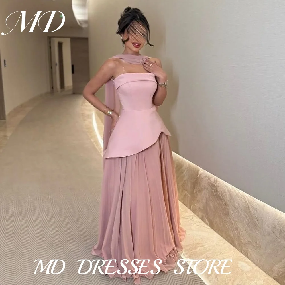 MD Elegant A-line Pink Strapless Evening Dress Arabic Pleat With Scarf Prom Gowns Vestidos Customized Birthday Party Dress 2025
MD Elegant A-line Pink Strapless Evening Dress Arabic Pleat With Scarf Prom Gowns Vestidos Customized Birthday Party Dress 2025