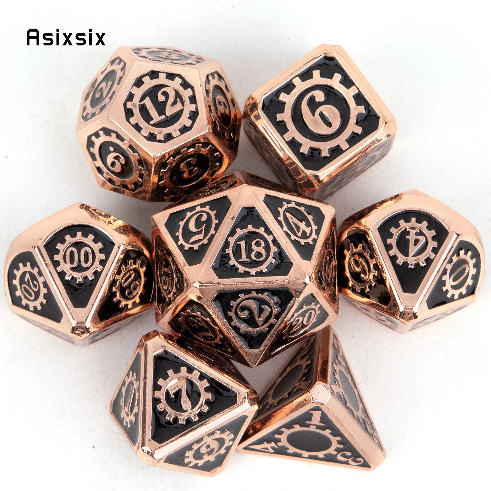 7 Pcs Yellow Black Gear Wheel Metal Dice Solid Metal Polyhedral Dice Set Suitable For Role-Playing RPG Gift Card Game
7 Pcs Yellow Black Gear Wheel Metal Dice Solid Metal Polyhedral Dice Set Suitable For Role-Playing RPG Gift Card Game