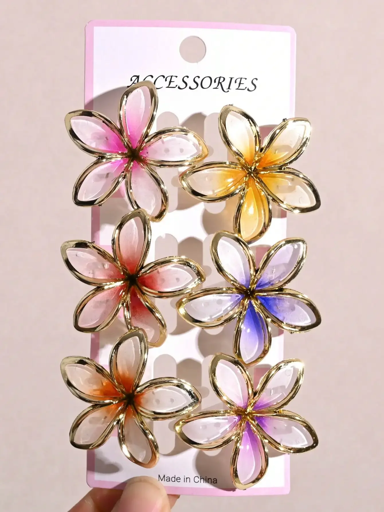 6pcs Floral Duck Clip Hairpins, Colorful Sweet Cute Side Clip For Women, Size Approx. 4cm, No Paper Card Packaging, Claw Clips
6pcs Floral Duck Clip Hairpins, Colorful Sweet Cute Side Clip For Women, Size Approx. 4cm, No Paper Card Packaging, Claw Clips