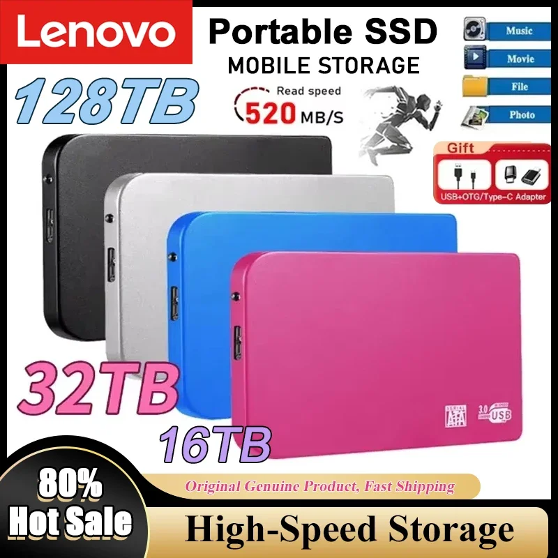 Lenovo Mijia High-speed 4TB 8TB 16TB SSD Portable External Solid State Hard Drive USB3.0 Interface 128TB HDD Mobile Hard Drive
Lenovo Mijia High-speed 4TB 8TB 16TB SSD Portable External Solid State Hard Drive USB3.0 Interface 128TB HDD Mobile Hard Drive