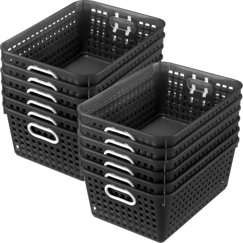 160016BK Multi-Purpose Plastic Storage Baskets for Classroom or Home Use - Stackable Mesh Plastic Baskets with Grip Handles
160016BK Multi-Purpose Plastic Storage Baskets for Classroom or Home Use - Stackable Mesh Plastic Baskets with Grip Handles
