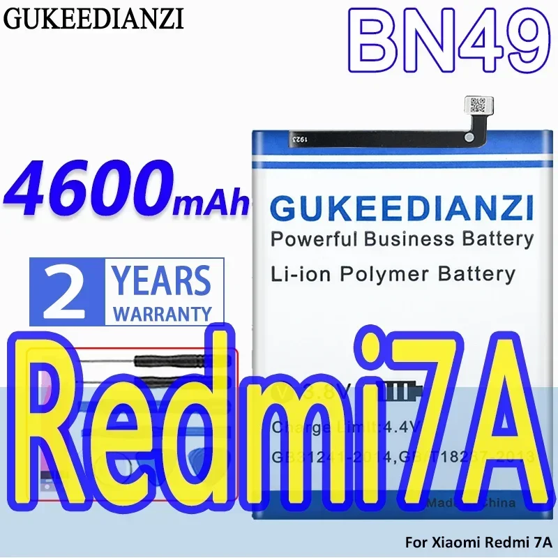 Аккумулятор GUKEEDIANZI большой емкости BN49 4600 мАч для аккумуляторов мобильных телефонов Xiaomi Redmi 7A
Аккумулятор GUKEEDIANZI большой емкости BN49 4600 мАч для аккумуляторов мобильных телефонов Xiaomi Redmi 7A
