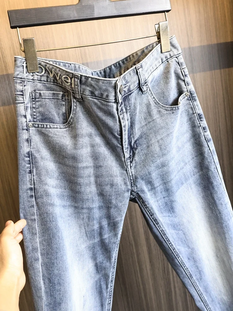 Natural Washed White Craft Summer Men's Color Skin-friendly Breathable Elastic Jeans Trendy Modern Style Straight Leg Fit
Natural Washed White Craft Summer Men's Color Skin-friendly Breathable Elastic Jeans Trendy Modern Style Straight Leg Fit
