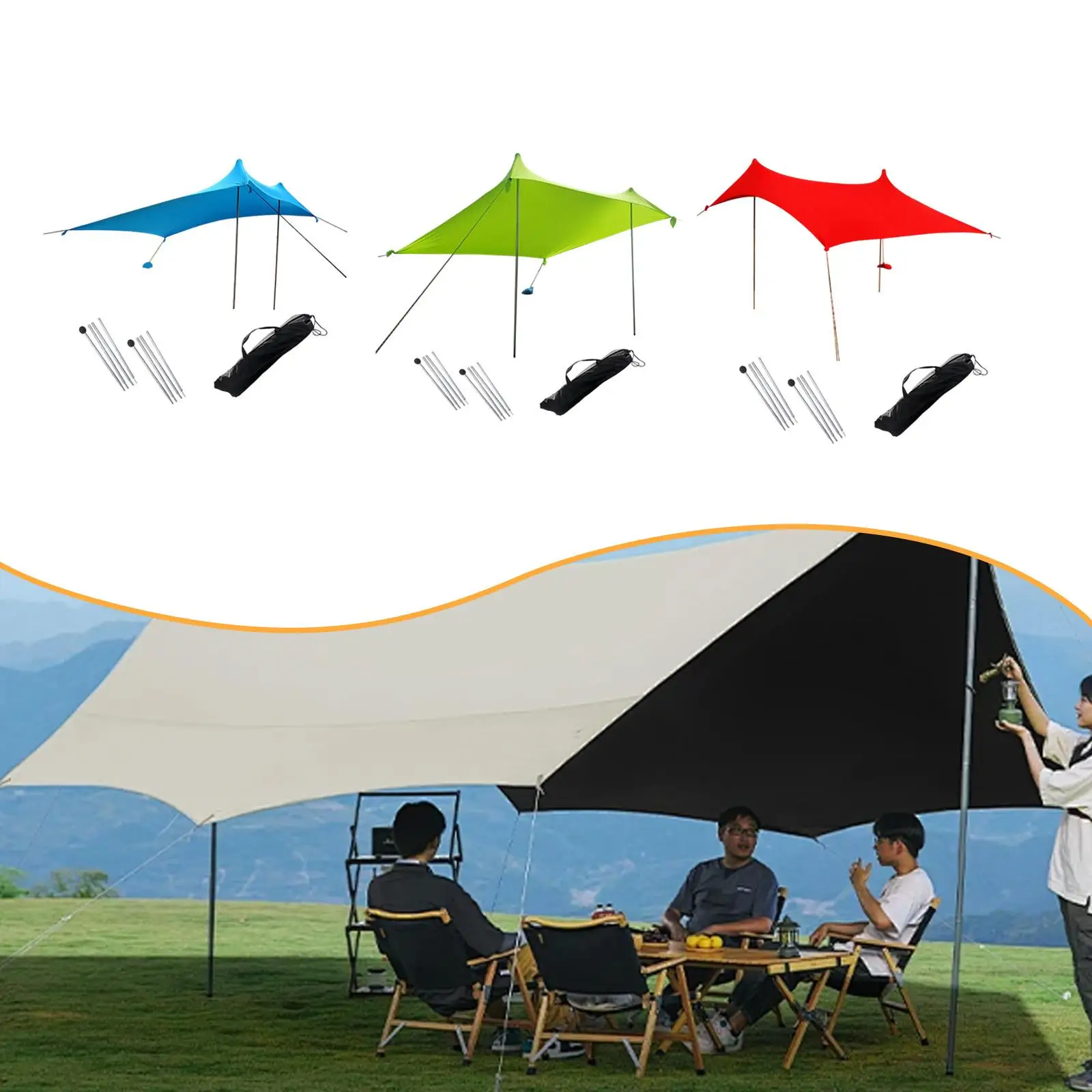 Пляжный тент, ветрозащитные веревки, теплоизоляционный зонт, с 2 опорами, защита от солнца для улицы, товары для рыбалки
Пляжный тент, ветрозащитные веревки, теплоизоляционный зонт, с 2 опорами, защита от солнца для улицы, товары для рыбалки