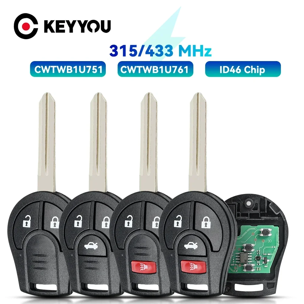 KEYYOU 1PCS NEW 315MHZ Remote Car Key For Nissan Keyless Entry 46 Chip Fob Transmitter CWTWB1U751 TWB1U761 H0561-C993A
KEYYOU 1PCS NEW 315MHZ Remote Car Key For Nissan Keyless Entry 46 Chip Fob Transmitter CWTWB1U751 TWB1U761 H0561-C993A