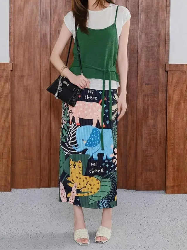 Retro Japanese Cartoon Print Half Skirt Summer 2026 New Design Fun Pleated Skirt High Waist Loose Fit Polyester Fiber
Retro Japanese Cartoon Print Half Skirt Summer 2026 New Design Fun Pleated Skirt High Waist Loose Fit Polyester Fiber