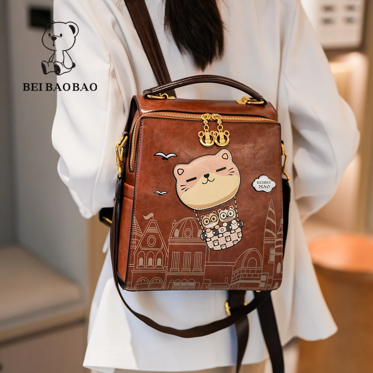 New Fashion Cute Cartoon Pattern Backpack Simple Casual Versatile Multi Functional Single Shoulder Crossbady Shoulder Bag Trendy
New Fashion Cute Cartoon Pattern Backpack Simple Casual Versatile Multi Functional Single Shoulder Crossbady Shoulder Bag Trendy