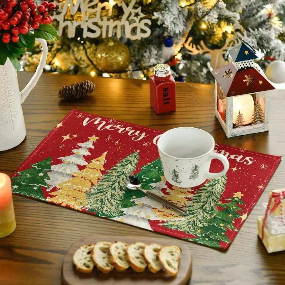 4pcs Dining Decoration Linen Christmas Placemat Non Slip Heat Resistant Table Mat Rectangular Tableware Pad Party
4pcs Dining Decoration Linen Christmas Placemat Non Slip Heat Resistant Table Mat Rectangular Tableware Pad Party