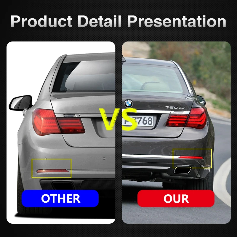 for BMW 7 Series F01 F02 2009~2015 63147311179 63147311180 Car Rear Tail Bumper Reflector Light Brake Stop Turn Signal Fog Lamp
for BMW 7 Series F01 F02 2009~2015 63147311179 63147311180 Car Rear Tail Bumper Reflector Light Brake Stop Turn Signal Fog Lamp