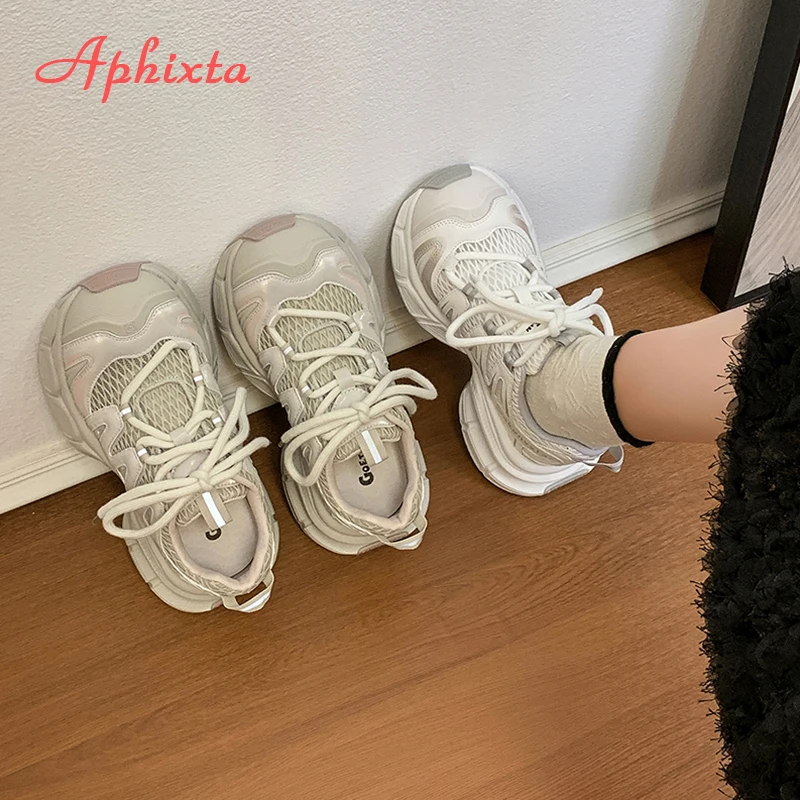 Aphixta High Quality Woman Casual Shoes Breathable Mesh 5cm Low Heel Pink Lace Up Ankle Boots Shoes Woman Boats
Aphixta High Quality Woman Casual Shoes Breathable Mesh 5cm Low Heel Pink Lace Up Ankle Boots Shoes Woman Boats