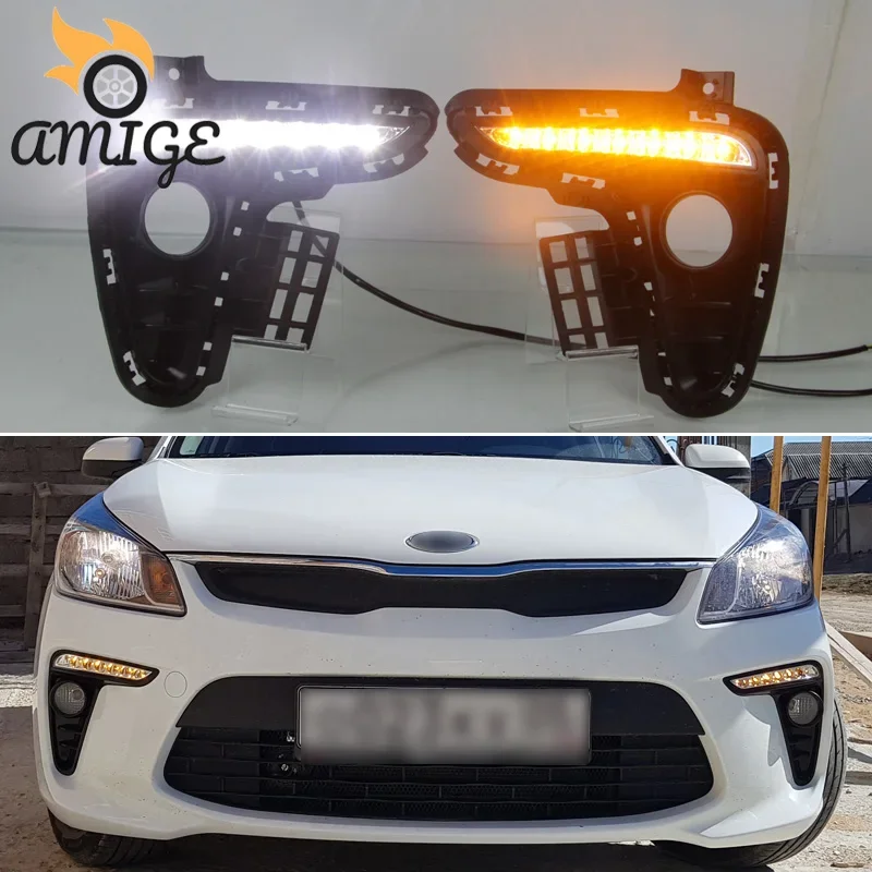12V LED Daylights For Kia Rio K2 2017 2018 Turn Signal Indicator DRL Car Daytime Running Light Auto Accessory
12V LED Daylights For Kia Rio K2 2017 2018 Turn Signal Indicator DRL Car Daytime Running Light Auto Accessory