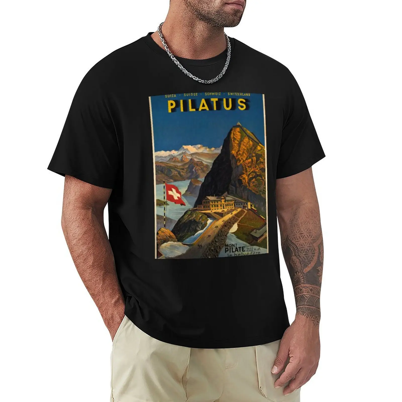 Pilatus vintage travel poster T-Shirt summer 2025 sports fans for a boy boys whites men t shirt
Pilatus vintage travel poster T-Shirt summer 2025 sports fans for a boy boys whites men t shirt