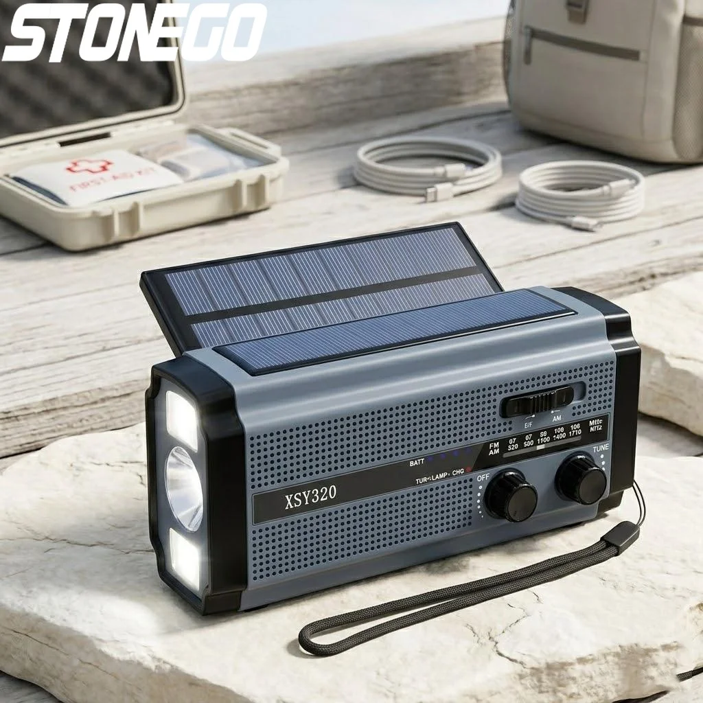 Portable Solar Emergency Radio AMFM 5000mAh Dynamo LED Flashlight SOS Alarm Camping Hiking Outdoor Survival
Portable Solar Emergency Radio AMFM 5000mAh Dynamo LED Flashlight SOS Alarm Camping Hiking Outdoor Survival