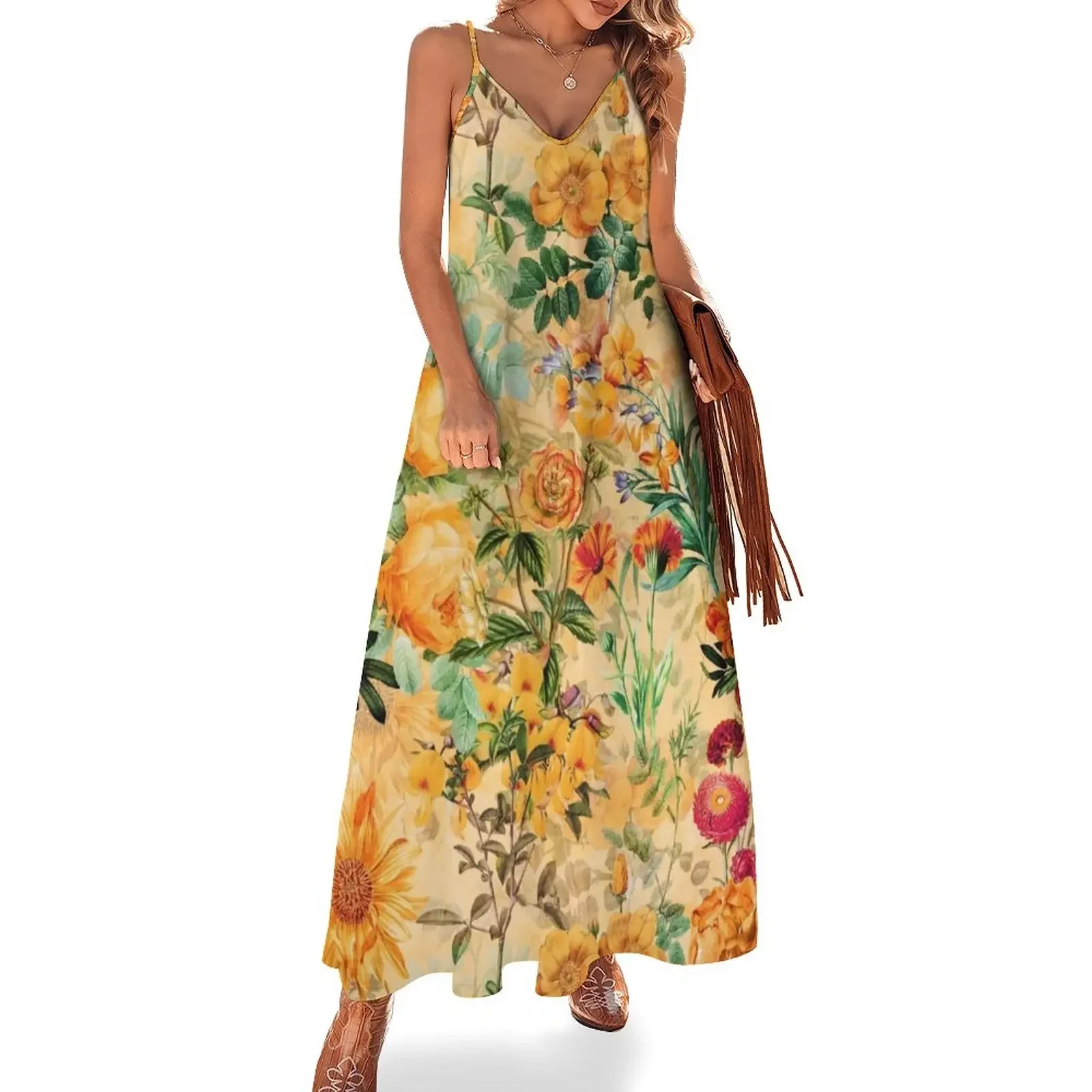 Vintage Botanical Golden Summer Day Garden Sleeveless Dress party dresses woman women's evening dress 2025
Vintage Botanical Golden Summer Day Garden Sleeveless Dress party dresses woman women's evening dress 2025
