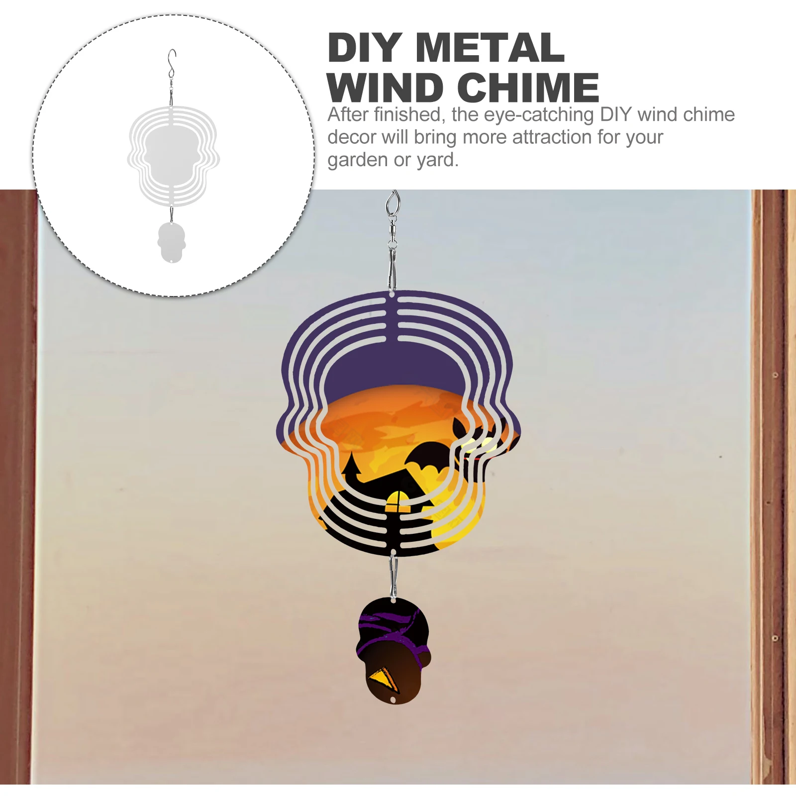Rotating Wind DIY Sublimation Wind Spinner Hanging nament Aluminum Skull Shaped Medium Size Garden Yard Decorations
Rotating Wind DIY Sublimation Wind Spinner Hanging nament Aluminum Skull Shaped Medium Size Garden Yard Decorations