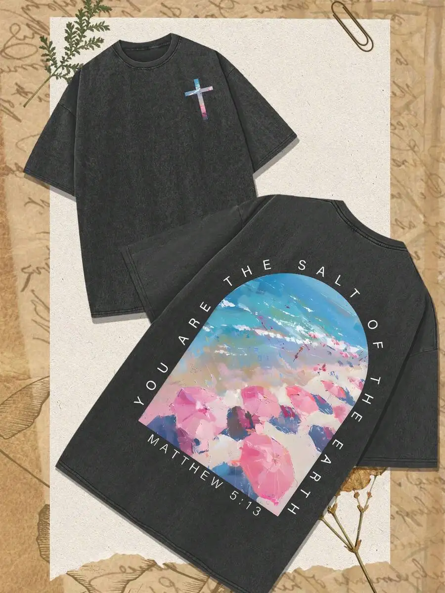 Mens Cotton Tee With Oil Painting Print And Cross Design Casual Loose Fit
Mens Cotton Tee With Oil Painting Print And Cross Design Casual Loose Fit