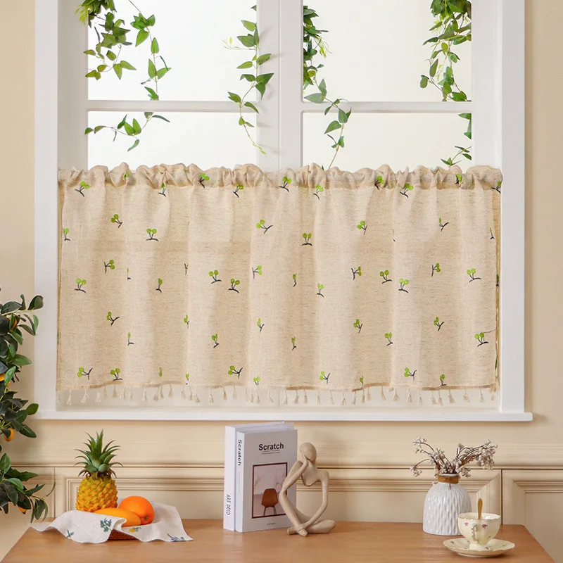 Window Valance Linen Cherry Embroidery Rustic Short Kitchen Curtain Japanese Style with Tassel Farmhouse Coffee Curtains 230x60
Window Valance Linen Cherry Embroidery Rustic Short Kitchen Curtain Japanese Style with Tassel Farmhouse Coffee Curtains 230x60