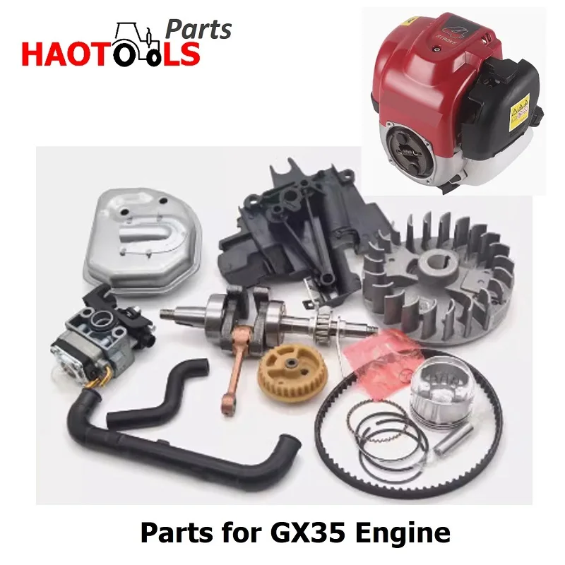 Part for GX35 Engine, Carburetor, Air Filter, Clutch, Cylinder, Flywheel, Piston, Crankshaft, Cam, Arm, GX35/140
Part for GX35 Engine, Carburetor, Air Filter, Clutch, Cylinder, Flywheel, Piston, Crankshaft, Cam, Arm, GX35/140
