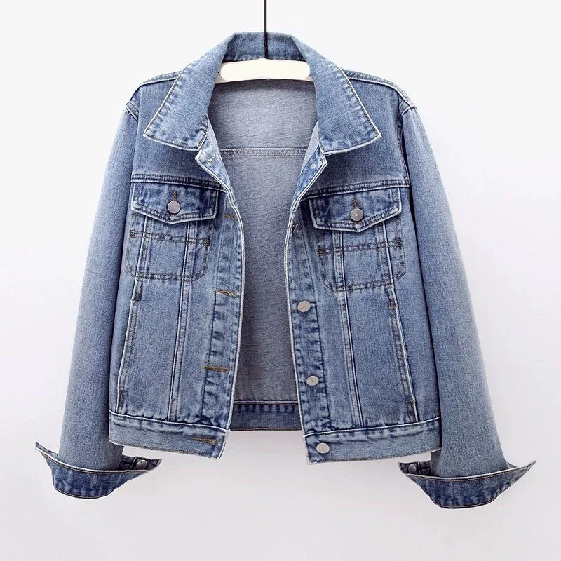 Blue Short Denim Jacket for Women Autumn New Casual Loose Versatile Jean Outerwear Woman Streetwear Single-Breasted Cowboy Tops
Blue Short Denim Jacket for Women Autumn New Casual Loose Versatile Jean Outerwear Woman Streetwear Single-Breasted Cowboy Tops