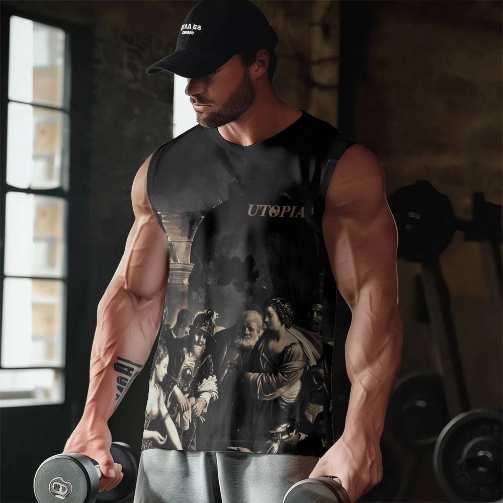 World Oil Painting Print Casual Tank Top Sleeveless Thin Vest Youth Men's Sports Fitness Vest
World Oil Painting Print Casual Tank Top Sleeveless Thin Vest Youth Men's Sports Fitness Vest