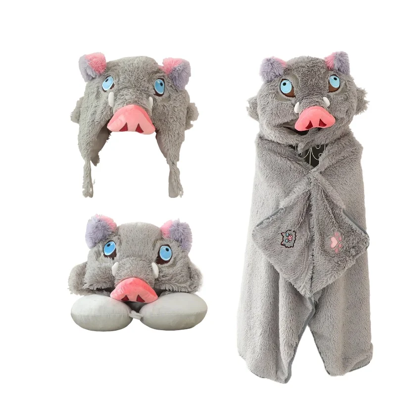 Аниме вокруг Hashibira Inosuke плюшевая шляпа плащ голова кабана U-образная подушка для шеи с капюшоном реквизит для косплея дорожная затемняющая подушка 
Аниме вокруг Hashibira Inosuke плюшевая шляпа плащ голова кабана U-образная подушка для шеи с капюшоном реквизит для косплея дорожная затемняющая подушка