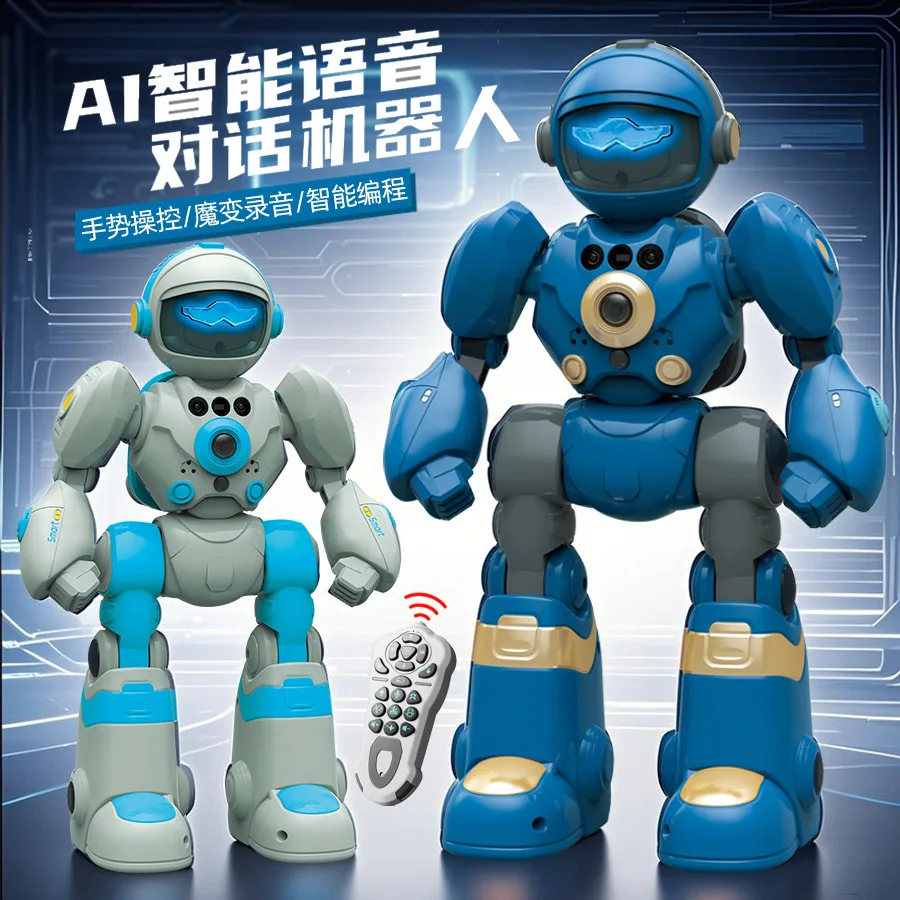 Children's intelligent voice-controlled interactive AI robot, gesture-sensing recording, sound and light dancing robot
Children's intelligent voice-controlled interactive AI robot, gesture-sensing recording, sound and light dancing robot