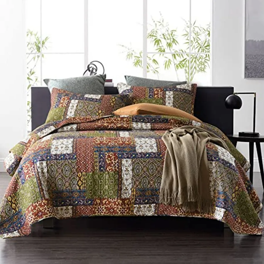 Cotton Bedspread Quilt Sets Reversible Coverlet Sets Comforters Vintage Bohemian Patchwork Bedspread Brown Queen Size
Cotton Bedspread Quilt Sets Reversible Coverlet Sets Comforters Vintage Bohemian Patchwork Bedspread Brown Queen Size
