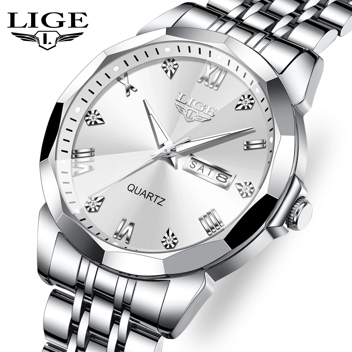 LIGE Men's Luxury Watch White Stainless Steel Dial Business Quartz Watches Fashion Sport Date Waterproof Mens Watch Reloj Hombre
LIGE Men's Luxury Watch White Stainless Steel Dial Business Quartz Watches Fashion Sport Date Waterproof Mens Watch Reloj Hombre