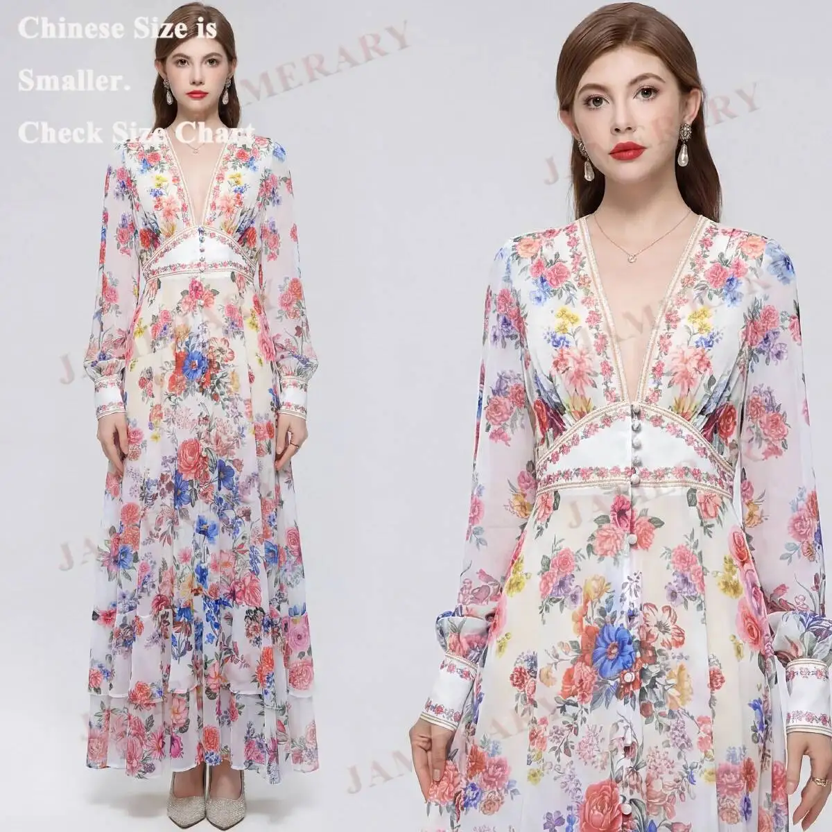Elegant Summer Floral Print Long Sleeve Dresses Women Single Breasted Vacation Maxi Chiffon Dress Bohemia Lolita Beach Vestidos
Elegant Summer Floral Print Long Sleeve Dresses Women Single Breasted Vacation Maxi Chiffon Dress Bohemia Lolita Beach Vestidos
