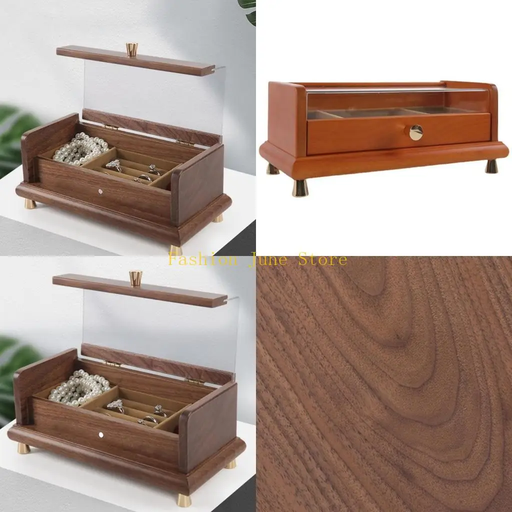 N5KA Изысканный деревянный контейнер для ювелирных изделий с выдвижными ящиками, аксессуары для дома, портативное украшение для
N5KA Изысканный деревянный контейнер для ювелирных изделий с выдвижными ящиками, аксессуары для дома, портативное украшение для