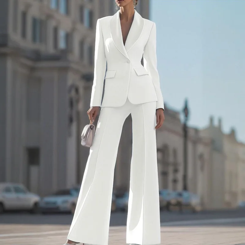 2026 Women Two Piece Pant Sets Blazer Coat Button Turn Down Collar Jacket Solid Pockets Long Pants Elegant Office Lady Autumn
2026 Women Two Piece Pant Sets Blazer Coat Button Turn Down Collar Jacket Solid Pockets Long Pants Elegant Office Lady Autumn
