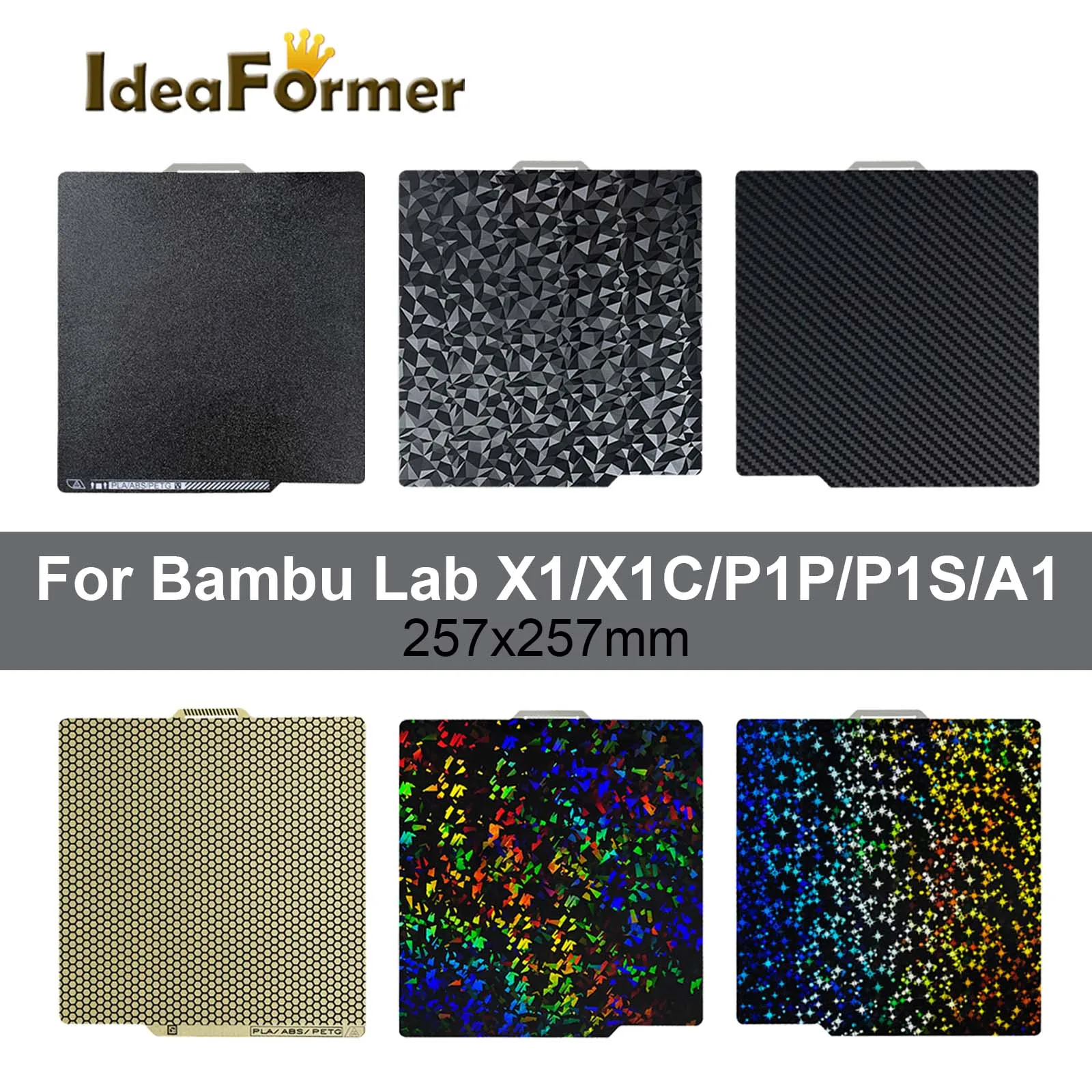 For Bambulab Build Plate 257x257 PEI Textured PET PEO H1H For Bambulab A1 Bambulab P1s X1c Plate Double Side Spring Steel Sheet
For Bambulab Build Plate 257x257 PEI Textured PET PEO H1H For Bambulab A1 Bambulab P1s X1c Plate Double Side Spring Steel Sheet