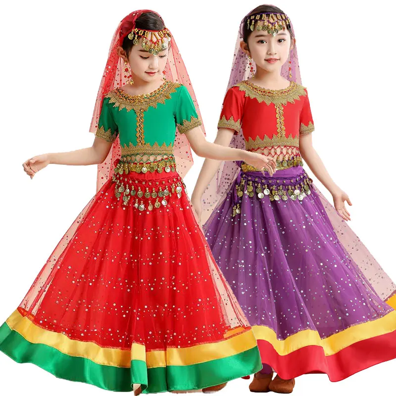 Комплект для танца живота в Болливуде для девочек, детский восточный индийский танцевальный сари принцессы, костюм жасмина, детский костюм для рейва
Комплект для танца живота в Болливуде для девочек, детский восточный индийский танцевальный сари принцессы, костюм жасмина, детский костюм для рейва