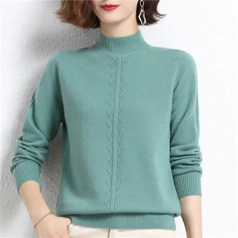 Half Turtleneck Sweater for Women Thickened 2024 Autumn and Winter New Jacquard Pullover Sweater Base Shirt Solid Knitwear LJ430
Half Turtleneck Sweater for Women Thickened 2024 Autumn and Winter New Jacquard Pullover Sweater Base Shirt Solid Knitwear LJ430