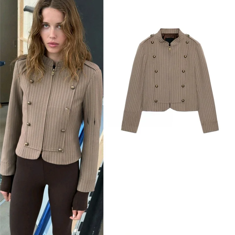 Spring New Women's Slim Fit Suit Jacket Long Sleeve round Neck Striped Decorative Metal Button Outerwear Commute Style Polyes...
Spring New Women's Slim Fit Suit Jacket Long Sleeve round Neck Striped Decorative Metal Button Outerwear Commute Style Polyes...
