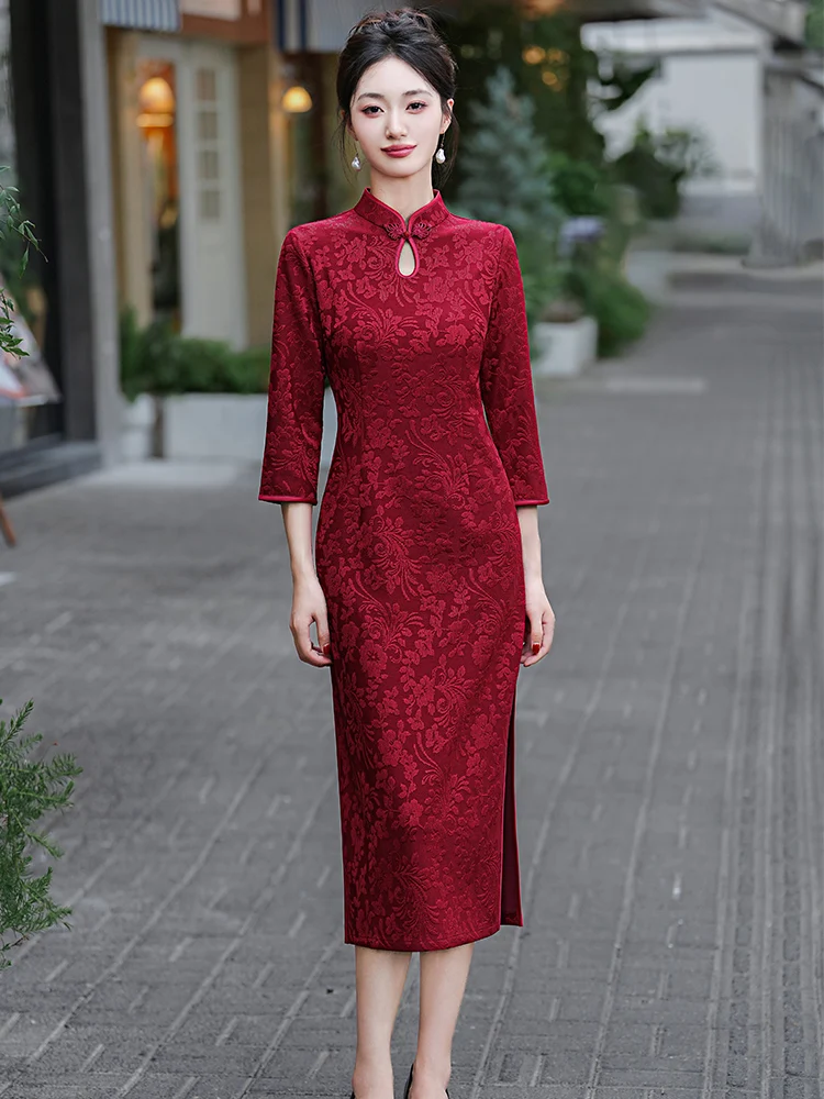 Red Waterdrop Collar Qipao Women's plus Size Retro Sle Wedding Dr Long Slit Daily Wear Floral Patterned Ele Evening ...
Red Waterdrop Collar Qipao Women's plus Size Retro Sle Wedding Dr Long Slit Daily Wear Floral Patterned Ele Evening ...