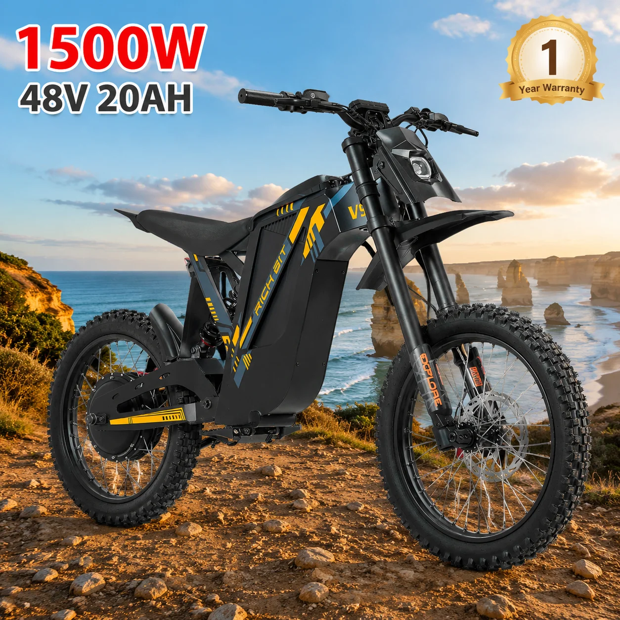 V9 Ultra Electric Mountain Bike 1500W 48V20Ah Battery 17" Fat Tires Hydraulic Brake Off-Road Ebike All-Terrain Electric Bicycle
V9 Ultra Electric Mountain Bike 1500W 48V20Ah Battery 17" Fat Tires Hydraulic Brake Off-Road Ebike All-Terrain Electric Bicycle